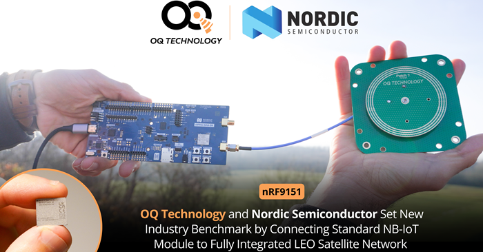 Nordic Semiconductor and OQ Technology Demonstrate Direct LEO Satellite NTN Connectivity