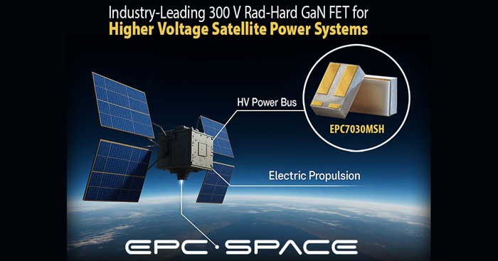 EPC Space Launches 300 V Rad-Hard GaN FET for Space Power Systems