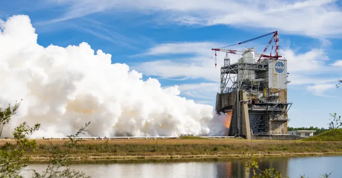 NASA Conducts Third Hot Fire of Artemis Moon Rocket Engine Testing its In-Flight Capability