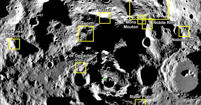 NASA Reveals Nine Potential Landing Sites for Artemis III Near Lunar South Pole